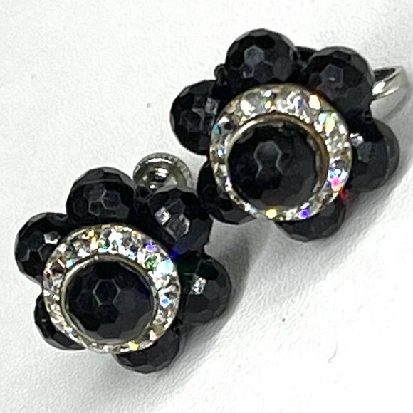 Vintage Earrings Austrian Crystal Rhinestone Vtg Costume Jewelry LOT JU09 - Picture 2 of 4